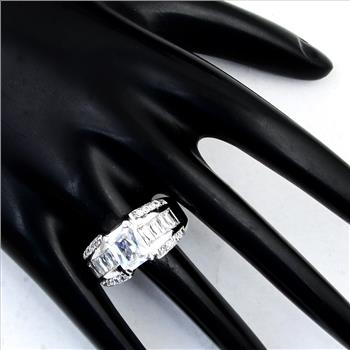 NO RESERVE 14.87 Ct Cubic Zirconia 925 Sterling Silver Ring