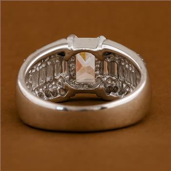 NO RESERVE 14.87 Ct Cubic Zirconia 925 Sterling Silver Ring