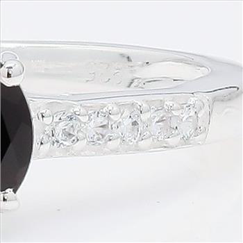 NO RESERVE 1.52 Ct Round Garnet, Cubic Zirconia 925 Sterling Silver Ring