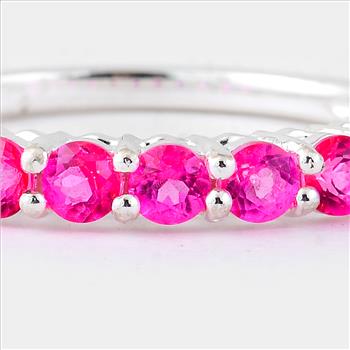 NO RESERVE 1.54 Ct Round Pink Topaz, 925 Sterling Silver Ring