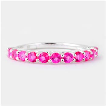 NO RESERVE 1.54 Ct Round Pink Topaz, 925 Sterling Silver Ring
