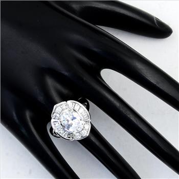 NO RESERVE 15.48 Ct Cubic Zirconia 925 Sterling Silver Ring