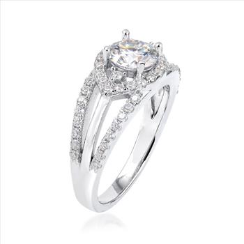 NO RESERVE 1.55 ct. t.w. Moissanite Evil Eye Ring in Sterling Silver. Size 9