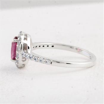 NO RESERVE 1.56 Ct Oval Pink Topaz 925 Sterling Silver Ring