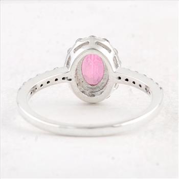 NO RESERVE 1.56 Ct Oval Pink Topaz 925 Sterling Silver Ring