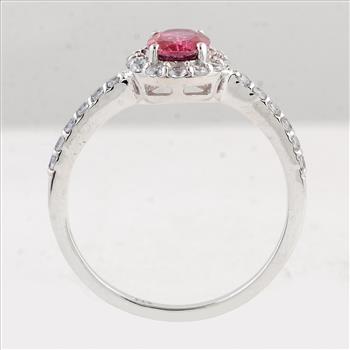 NO RESERVE 1.56 Ct Oval Pink Topaz 925 Sterling Silver Ring