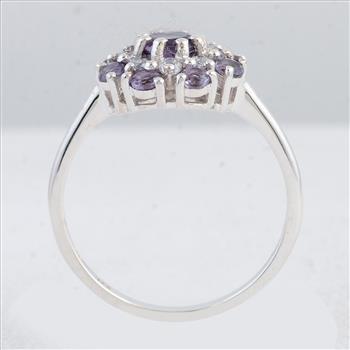 NO RESERVE 1.56 Ct Round Amethyst 925 Sterling Silver Ring