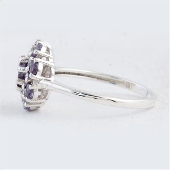 NO RESERVE 1.56 Ct Round Amethyst 925 Sterling Silver Ring