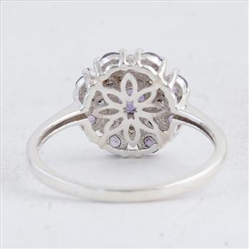 NO RESERVE 1.56 Ct Round Amethyst 925 Sterling Silver Ring