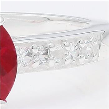 NO RESERVE 1.56 Ct Round Pink Topaz, Cubic Zirconia 925 Sterling Silver Ring