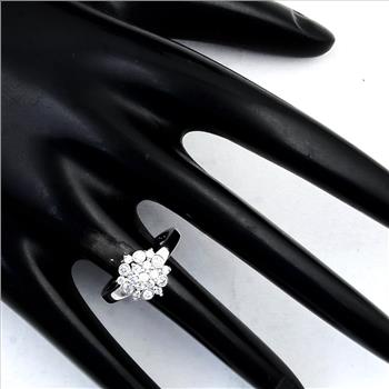 NO RESERVE 1.58 Ct Cubic Zirconia 925 Sterling Silver Ring