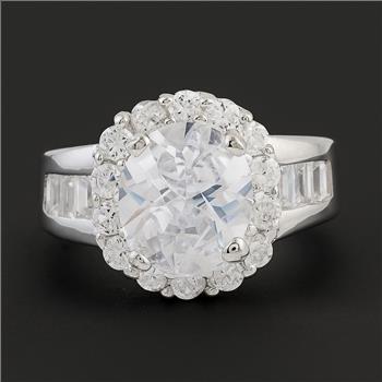 NO RESERVE 15.86 Ct Cubic Zirconia 925 Sterling Silver Ring