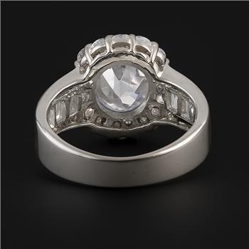 NO RESERVE 15.86 Ct Cubic Zirconia 925 Sterling Silver Ring