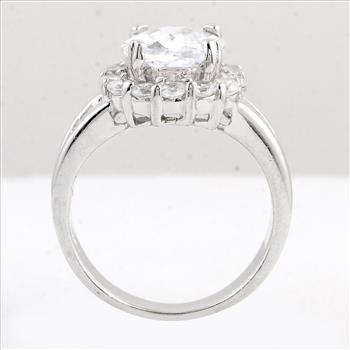 NO RESERVE 15.86 Ct Cubic Zirconia 925 Sterling Silver Ring