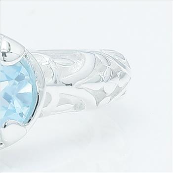 NO RESERVE 1.60 Ct Oval Blue Topaz 925 Sterling Silver Ring