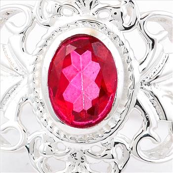 NO RESERVE 1.60 Ct Oval Pink Topaz, 925 Sterling Silver Ring