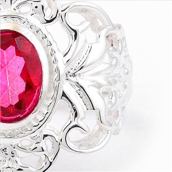 NO RESERVE 1.60 Ct Oval Pink Topaz, 925 Sterling Silver Ring