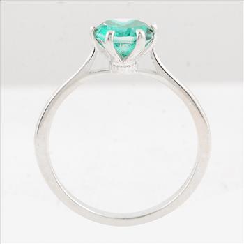NO RESERVE 1.62 Ct Round Green Topaz 925 Sterling Silver Ring