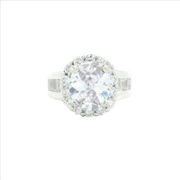 NO RESERVE 16.26 Ct Cubic Zirconia 925 Sterling Silver Ring