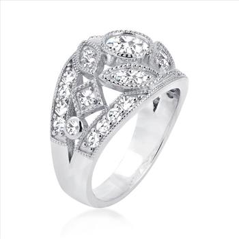 NO RESERVE 1.64 ct. Moissanite Round Sterling Silver Women Ring Size 7