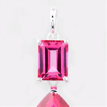 NO RESERVE 16.55 Ct Pear Pink Topaz, 925 Sterling Silver Pendant