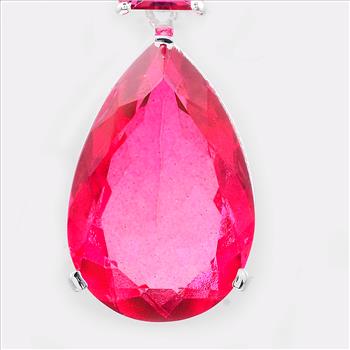 NO RESERVE 16.55 Ct Pear Pink Topaz, 925 Sterling Silver Pendant