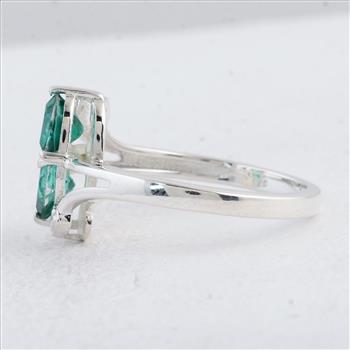 NO RESERVE 1.67 Ct Heart Green Topaz 925 Sterling Silver Ring