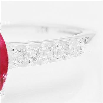 NO RESERVE 1.67 Ct Oval Pink Topaz, Cubic Zirconia 925 Sterling Silver Ring