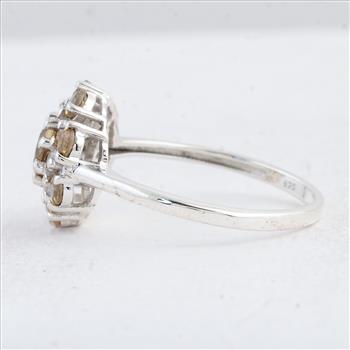 NO RESERVE 1.68 Ct Round Citrine 925 Sterling Silver Ring