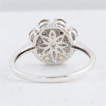 NO RESERVE 1.68 Ct Round Citrine 925 Sterling Silver Ring