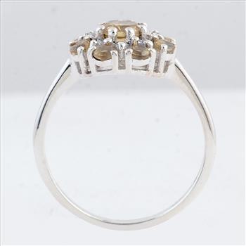 NO RESERVE 1.68 Ct Round Citrine 925 Sterling Silver Ring