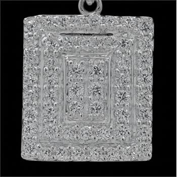 NO RESERVE 1.69 Ct Round Cubic Zirconia 925 Sterling Silver Pendant