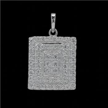 NO RESERVE 1.69 Ct Round Cubic Zirconia 925 Sterling Silver Pendant