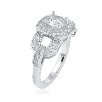 NO RESERVE 1.712 ct. t.w. Moissanite Ring in Sterling Silver. Size 8