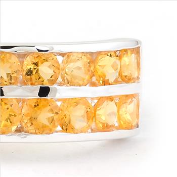 NO RESERVE 1.72 Ct Round Citrine 925 Sterling Silver Ring