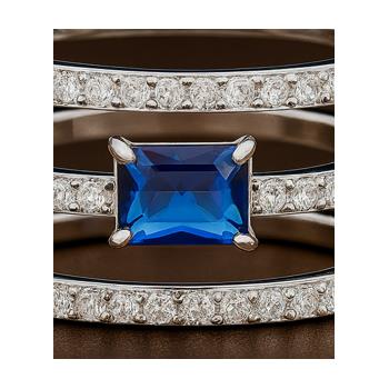 NO RESERVE 1.79 Ct Octagon Created Sapphire, Cubic Zirconia 925 Sterling Silver Ring