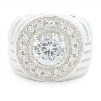 NO RESERVE 18.18 Ct Cubic Zirconia 925 Sterling Silver Ring