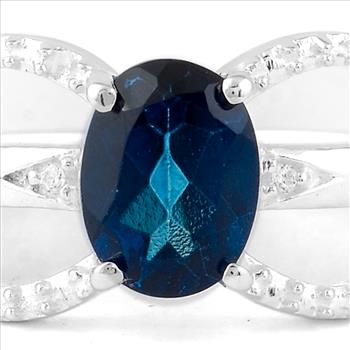 NO RESERVE 1.82 Ct Oval Tz Color Topaz, Cubic Zirconia 925 Sterling Silver Ring