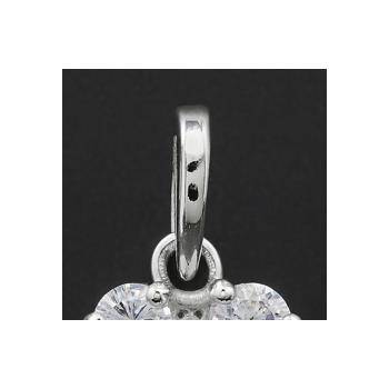 NO RESERVE 1.87 Ct Round Blue Topaz, Cubic Zirconia 925 Sterling Silver Pendant