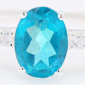 NO RESERVE 1.90 Ct Oval Tz Color Topaz, Cubic Zirconia 925 Sterling Silver Ring