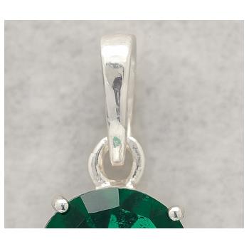 NO RESERVE 1.92 Ct Round Green Topaz 925 Sterling Silver Pendant