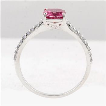 NO RESERVE 1.93 Ct Cushion Pink Topaz 925 Sterling Silver Ring