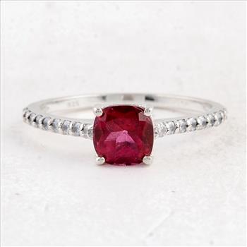 NO RESERVE 1.93 Ct Cushion Pink Topaz 925 Sterling Silver Ring