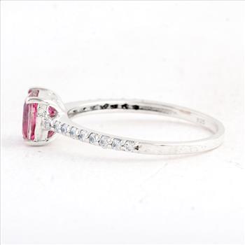 NO RESERVE 1.93 Ct Cushion Pink Topaz 925 Sterling Silver Ring
