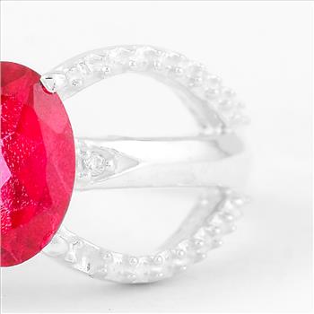 NO RESERVE 1.99 Ct Oval Pink Topaz, Cubic Zirconia, 925 Sterling Silver Ring