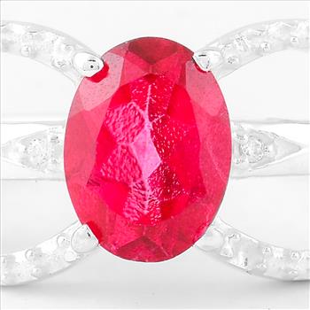 NO RESERVE 1.99 Ct Oval Pink Topaz, Cubic Zirconia, 925 Sterling Silver Ring