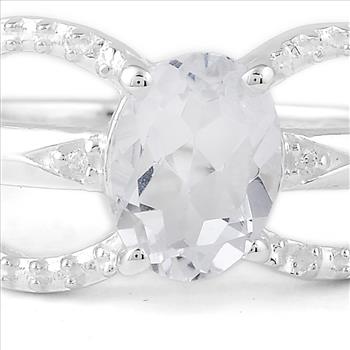 NO RESERVE 1.99 Ct Oval White Topaz, Cubic Zirconia 925 Sterling Silver Ring