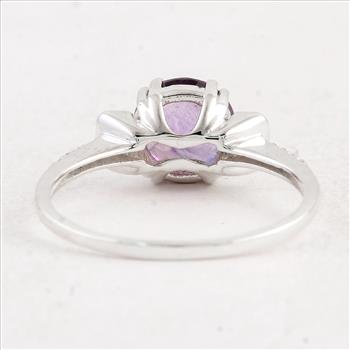 NO RESERVE 2.02 Ct Round Amethyst 925 Sterling Silver Ring