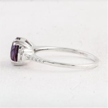 NO RESERVE 2.02 Ct Round Amethyst 925 Sterling Silver Ring