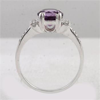 NO RESERVE 2.02 Ct Round Amethyst 925 Sterling Silver Ring
